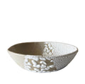 Forme Bowl | Handmade Ceramic Decorative Bowl in Ivory Crawl Color Block | 6.5" - Bordeaux Ceramics