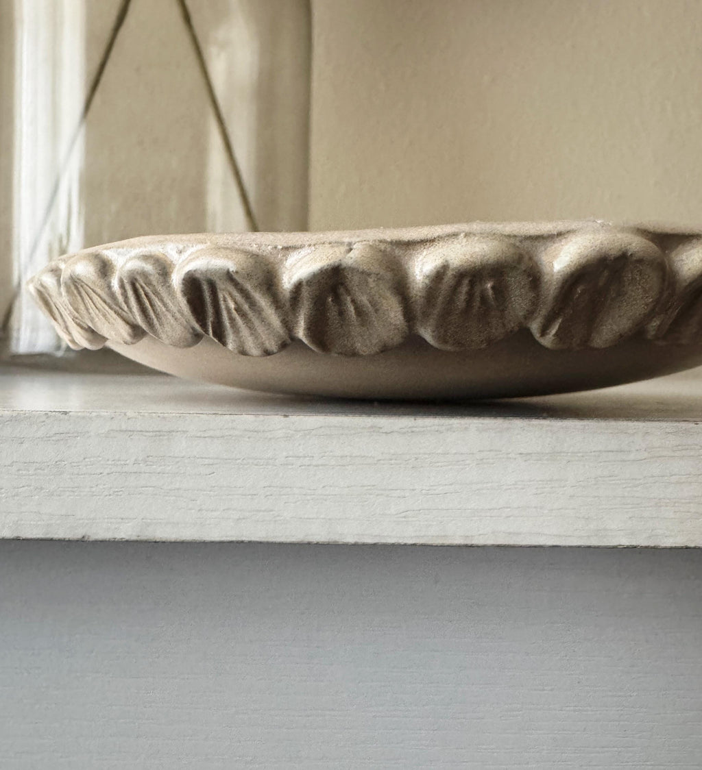 Handmade Ceramic Shells Plate in Matte Natural Speckle, Decorative Accents, 6.5"