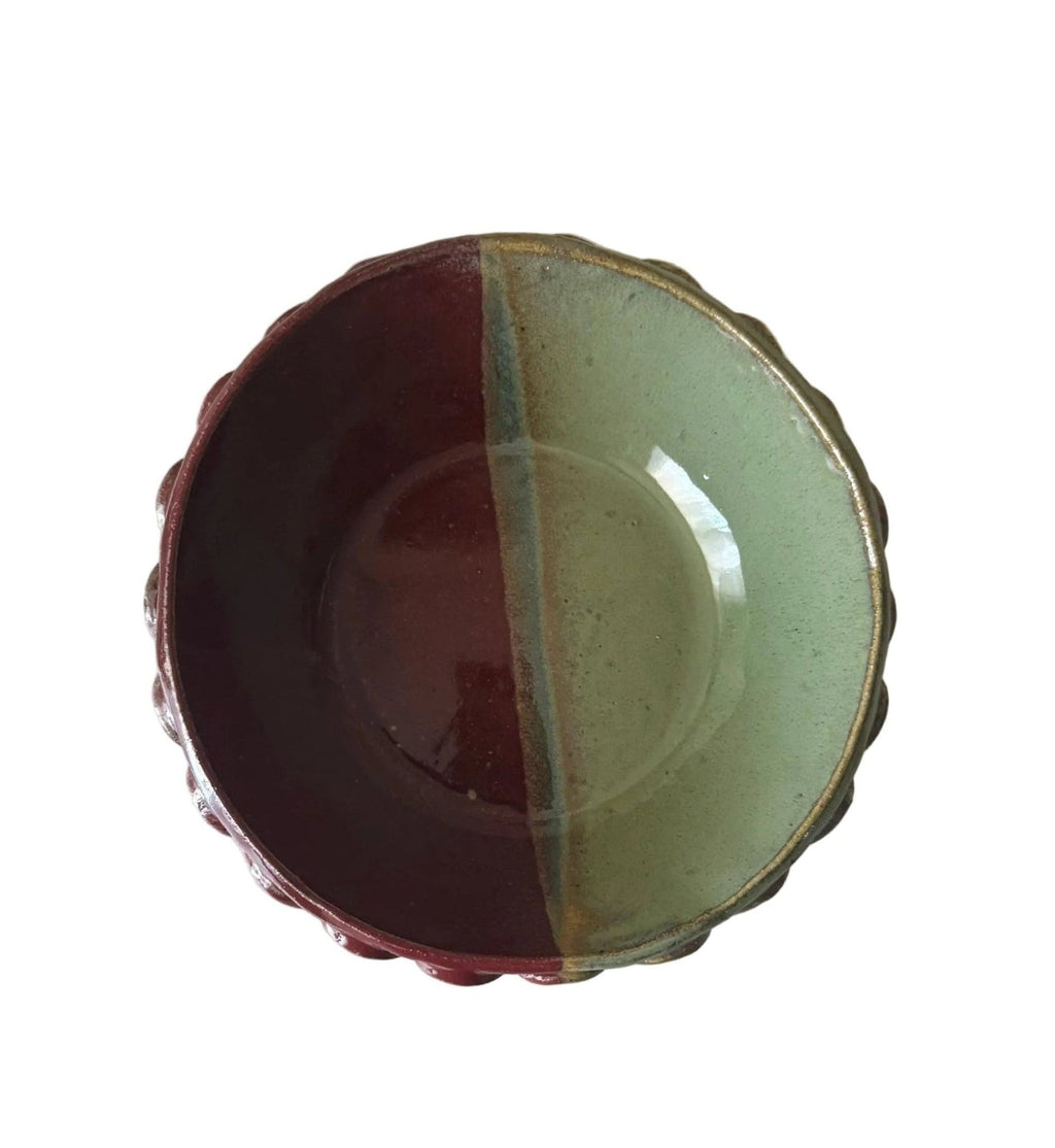 Grand Vin Bowl | Handmade Ceramic Bowl in Seafoam Raspberry | 6.75" - Bordeaux Ceramics