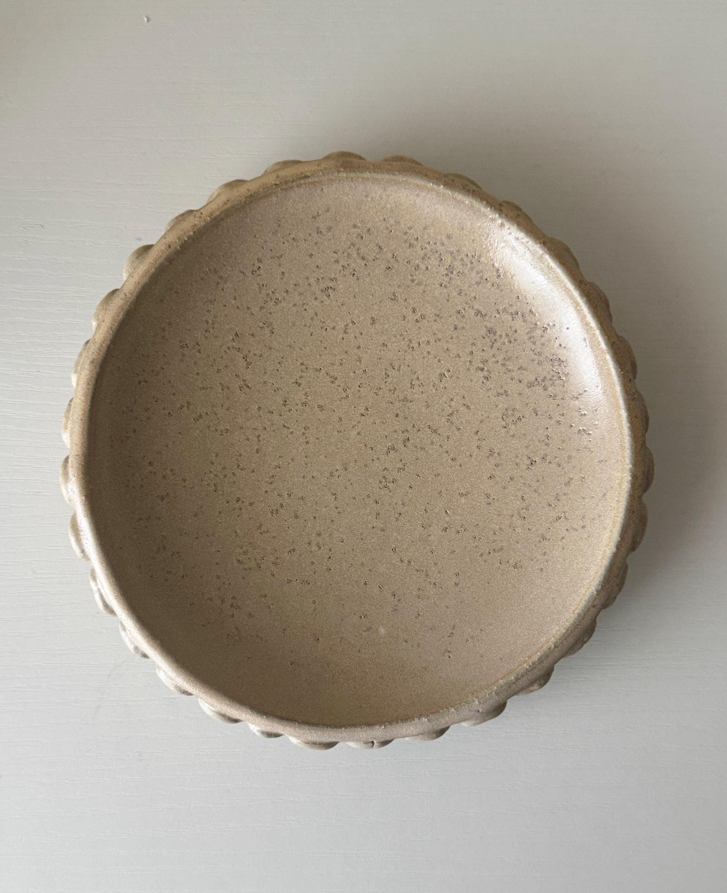 Handmade Ceramic Shells Plate in Matte Natural Speckle, Decorative Accents, 6.5"