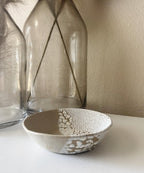 Forme Bowl | Handmade Ceramic Decorative Bowl in Ivory Crawl Color Block | 6.5" - Bordeaux Ceramics