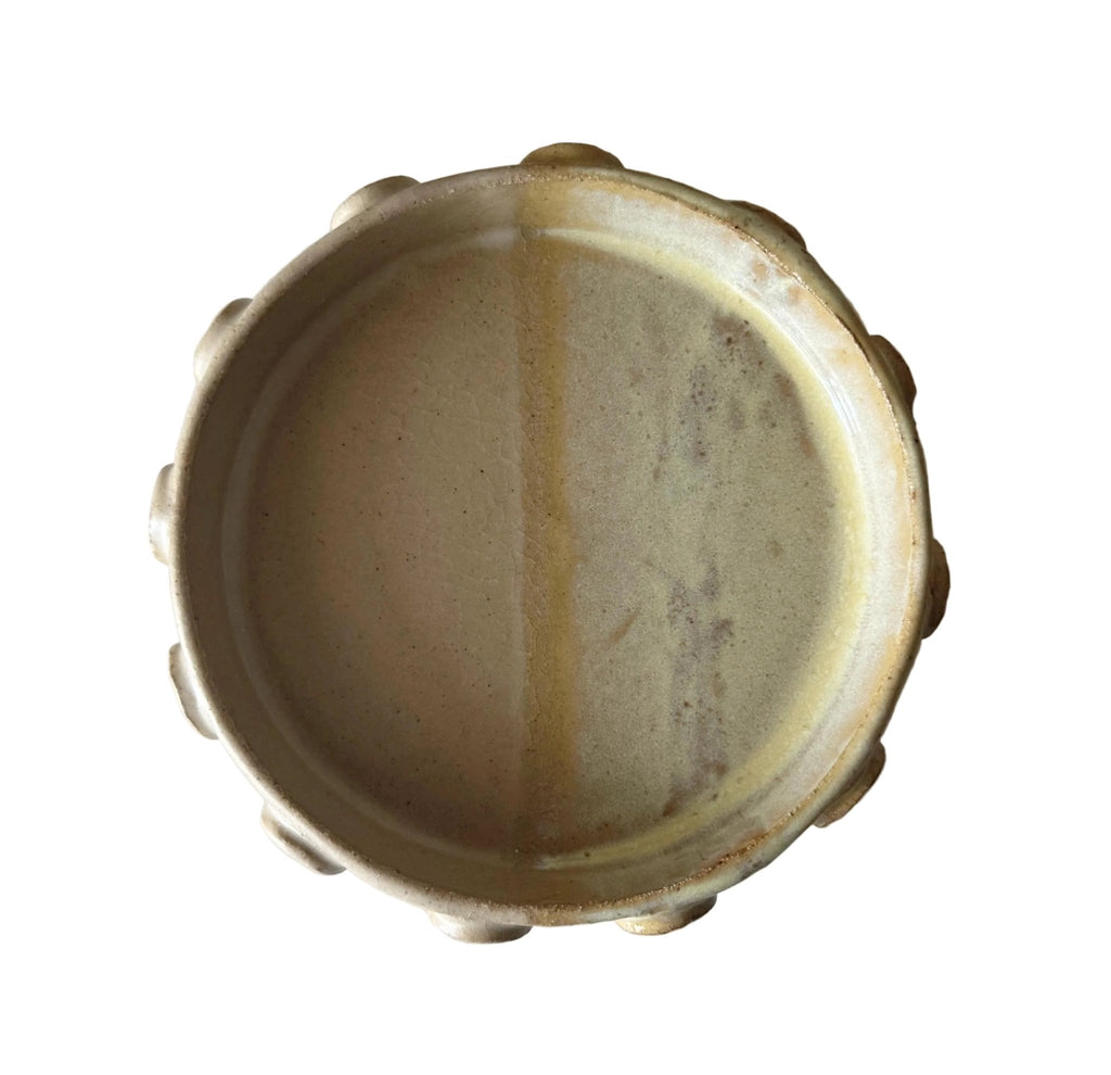 Sol Dish | Handmade Ceramic Round Dish in Natural Lemonade | 6.25" - Bordeaux Ceramics