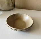 Handmade Ceramic Bubbles Bowl, Matte Ivory Glaze, Decorative Accents, 7"