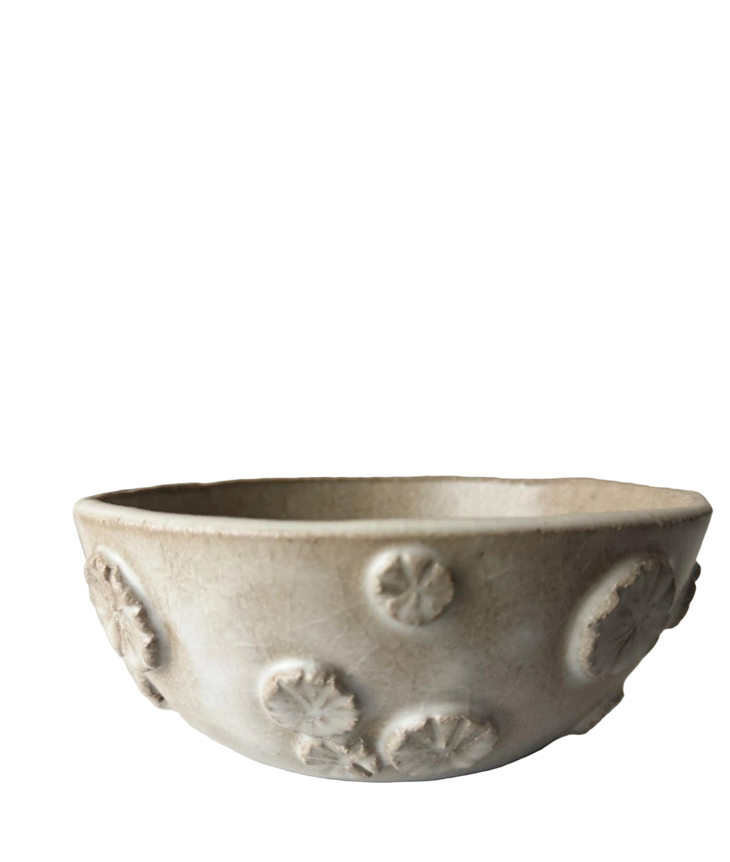 Fleur Bowl | Handmade Ceramic Bowl in Matte Ivory | 6.5"