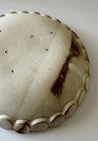 Handmade Ceramic Bubbles Bowl, Ochre Cream Glaze, Decorative Accents, 6.5"