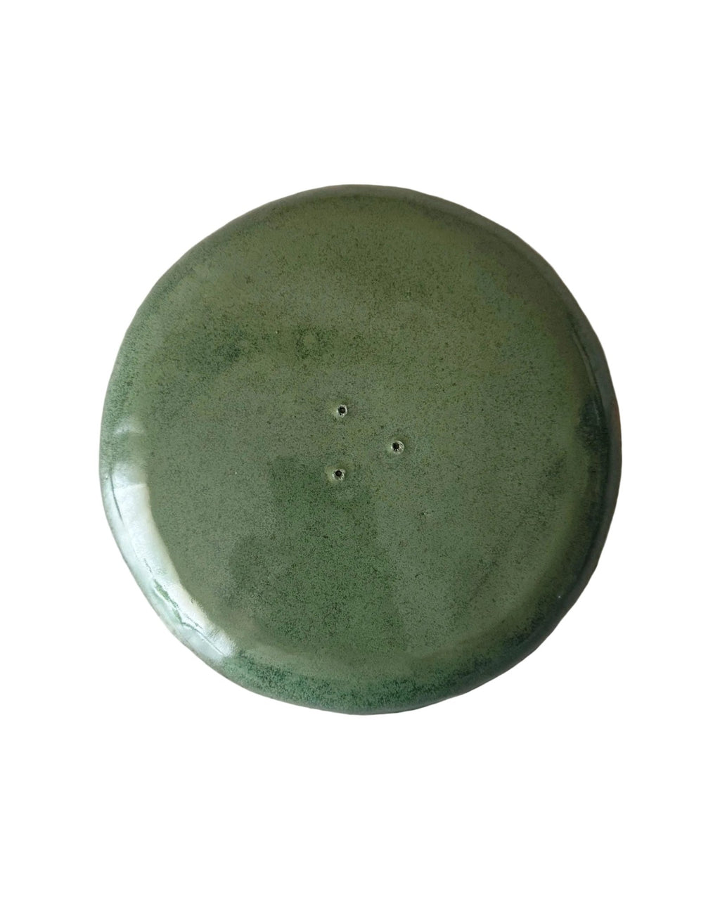 Handmade Ceramic Swirl Plate in Jade/Emerald 8"