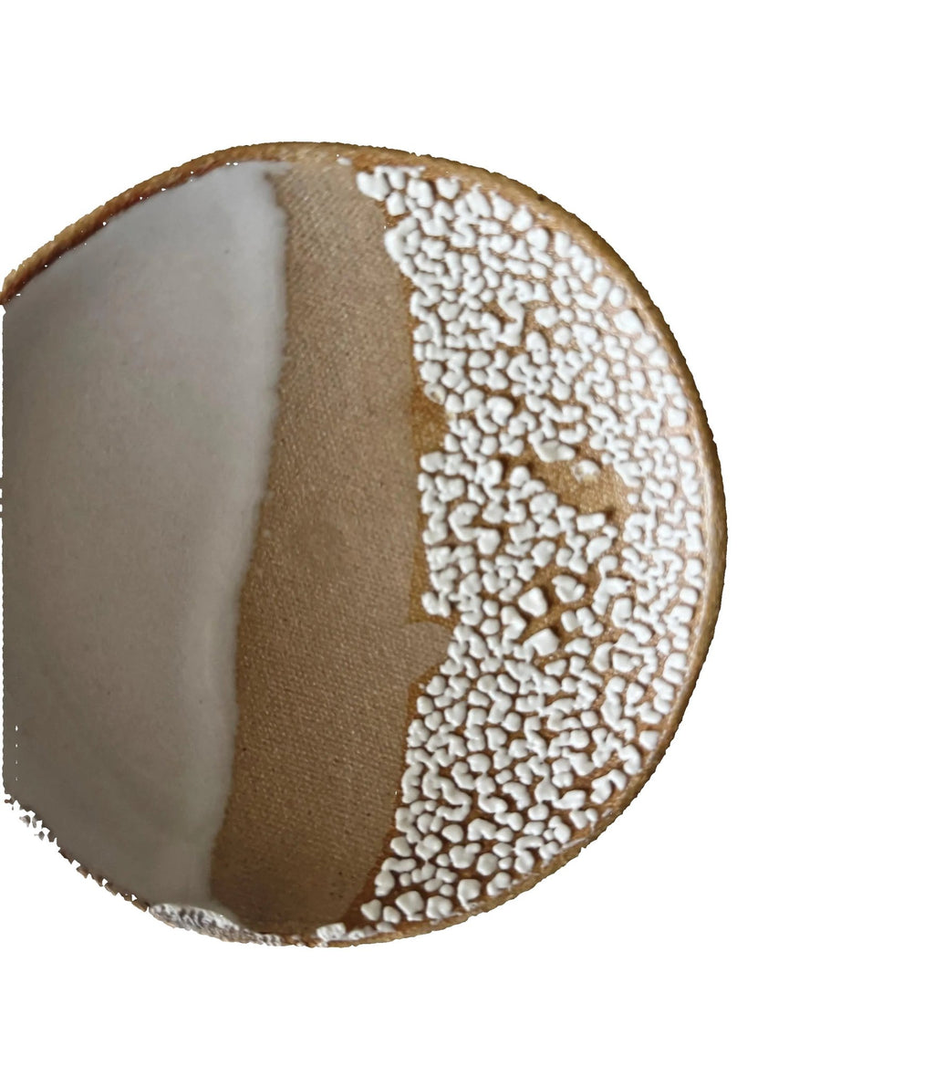 Afterglow Dish | Handmade Ceramic Decorative Dish in Glossy White Crawl | 5.25" - Bordeaux Ceramics