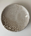 Handmade Ceramic Decorative Plate in White Crawl 7.5"