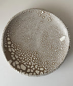 Handmade Ceramic Decorative Plate in White Crawl 7.5"