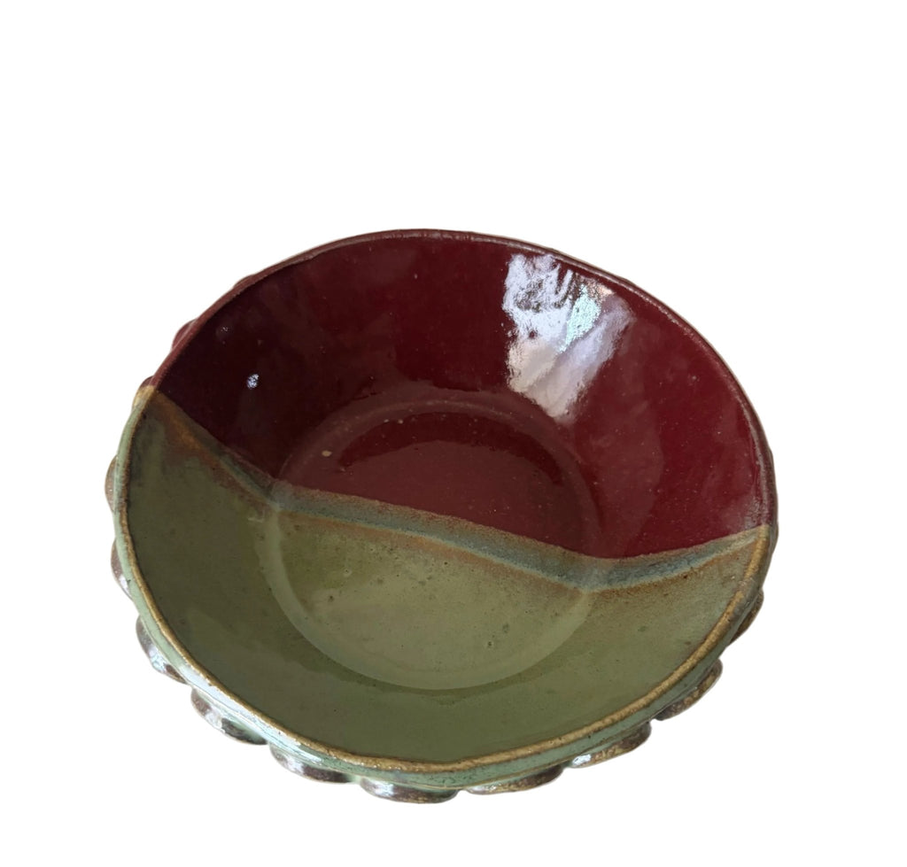 Grand Vin Bowl | Handmade Ceramic Bowl in Seafoam Raspberry | 6.75" - Bordeaux Ceramics