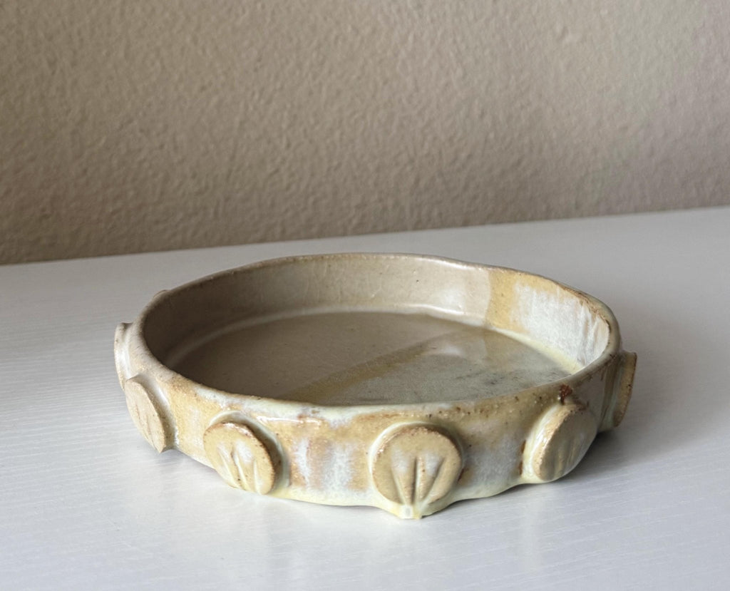 Sol Dish | Handmade Ceramic Round Dish in Natural Lemonade | 6.25" - Bordeaux Ceramics