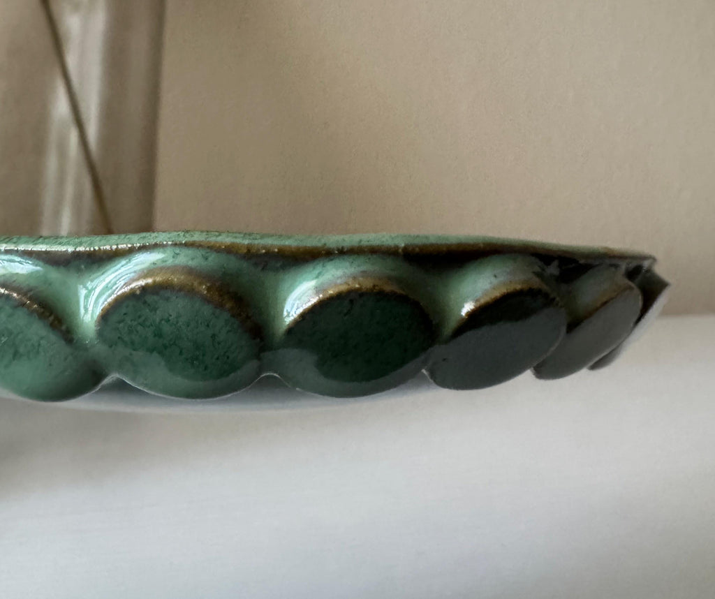 Handmade Ceramic Bubbles Dish in Jade Glaze, Decorative Accents, 5.25"