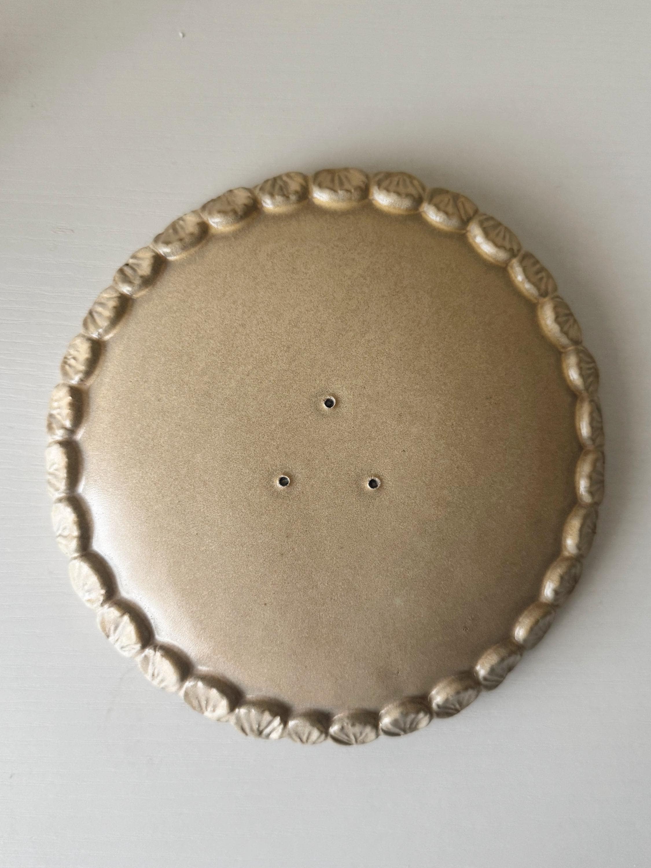 Handmade Ceramic Shells Plate in Matte Natural Speckle, Decorative Accents, 6.5"
