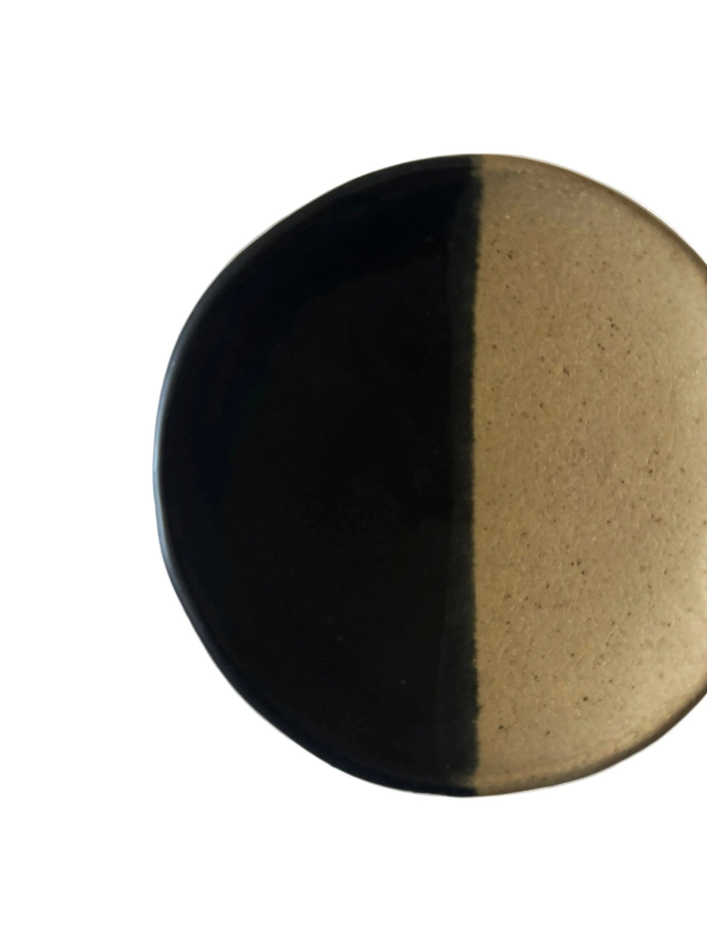 Noir Dish | Handmade Ceramic Footed Dish in Black Natural Color Block | 5.25" - Bordeaux Ceramics
