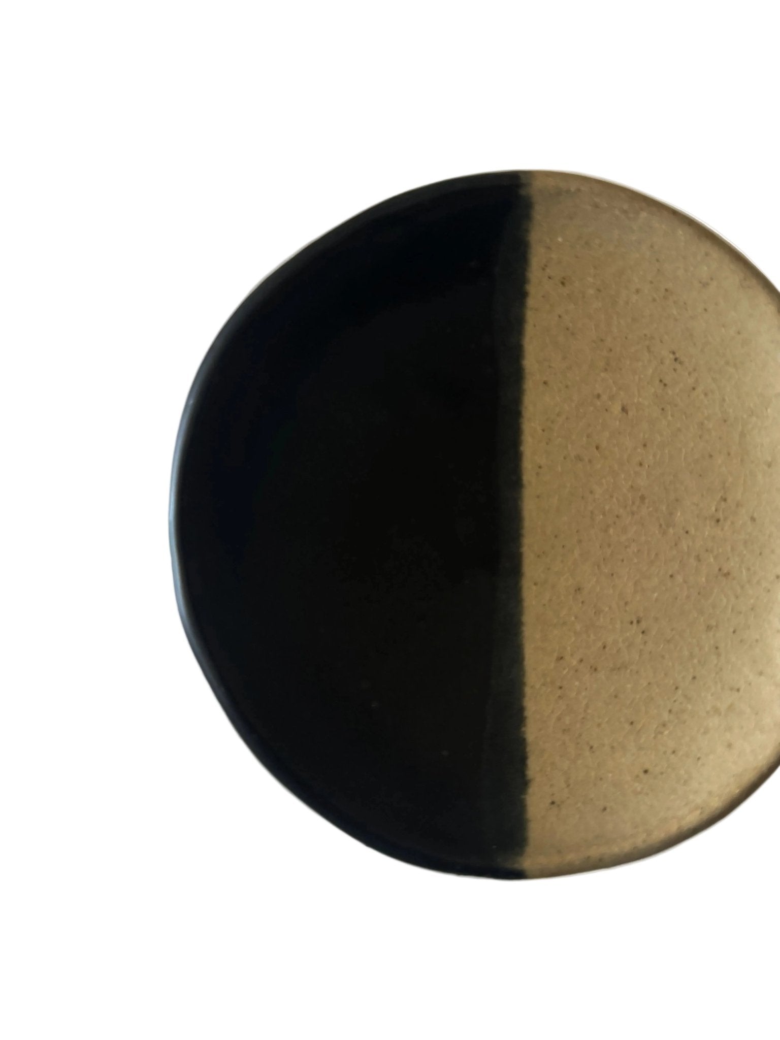 Noir Dish | Handmade Ceramic Footed Dish in Black Natural Color Block | 5.25" - Bordeaux Ceramics