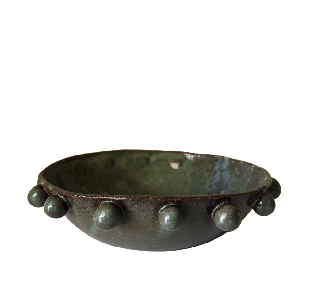 Calypso Bowl | Handmade Ceramic Bowl in Blue Brown Splatter | 6.75"