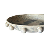 Umber Bowl | Handmade Ceramic Bowl in Ivory Black Splatter | 8"