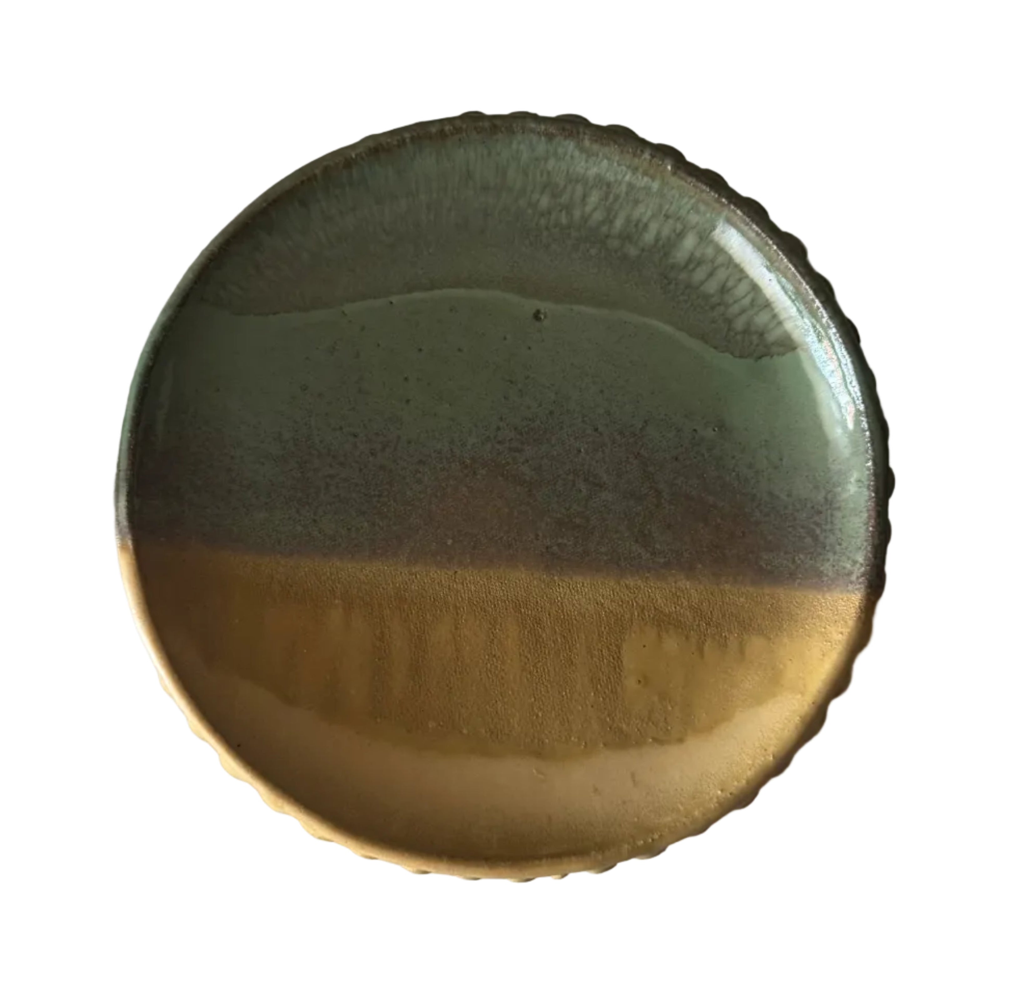 La Plage Plate | Handmade Ceramic Decorative Plate in Seafoam Color Block | 8.25"