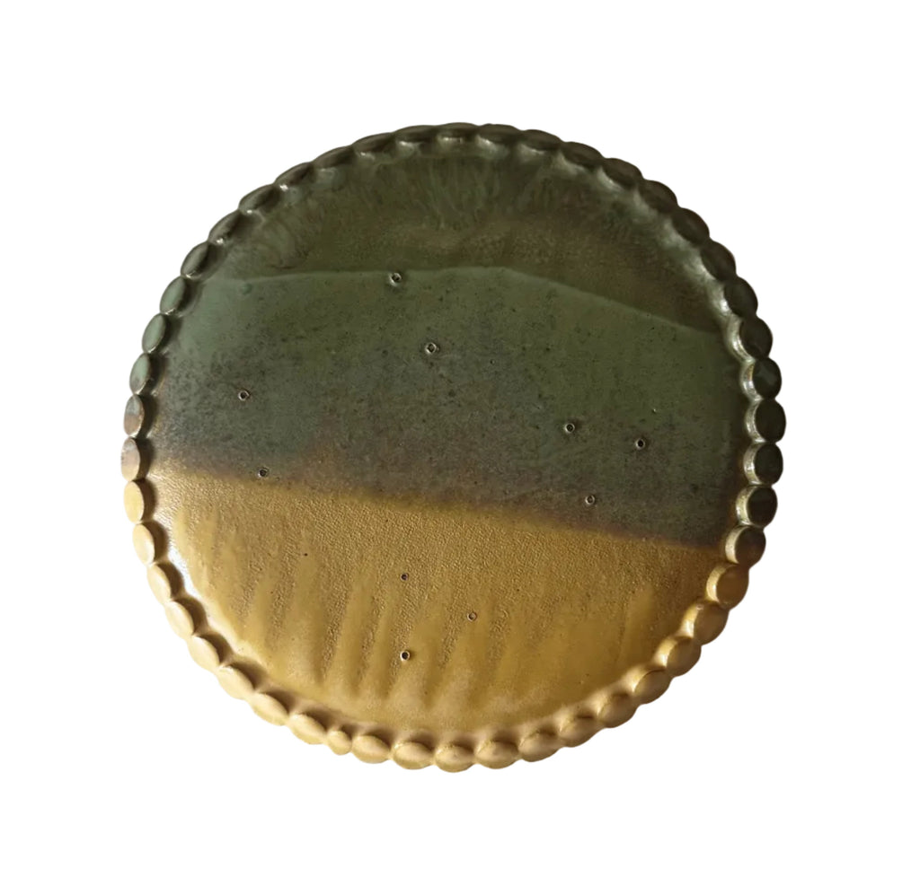 La Plage Plate | Handmade Ceramic Decorative Plate in Seafoam Color Block | 8.25"