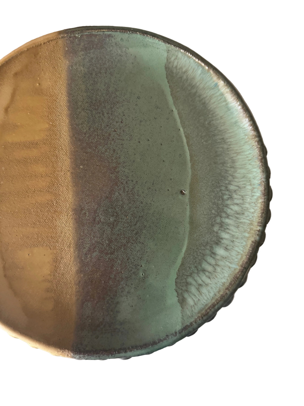 La Plage Plate | Handmade Ceramic Decorative Plate in Seafoam Color Block | 8.25"
