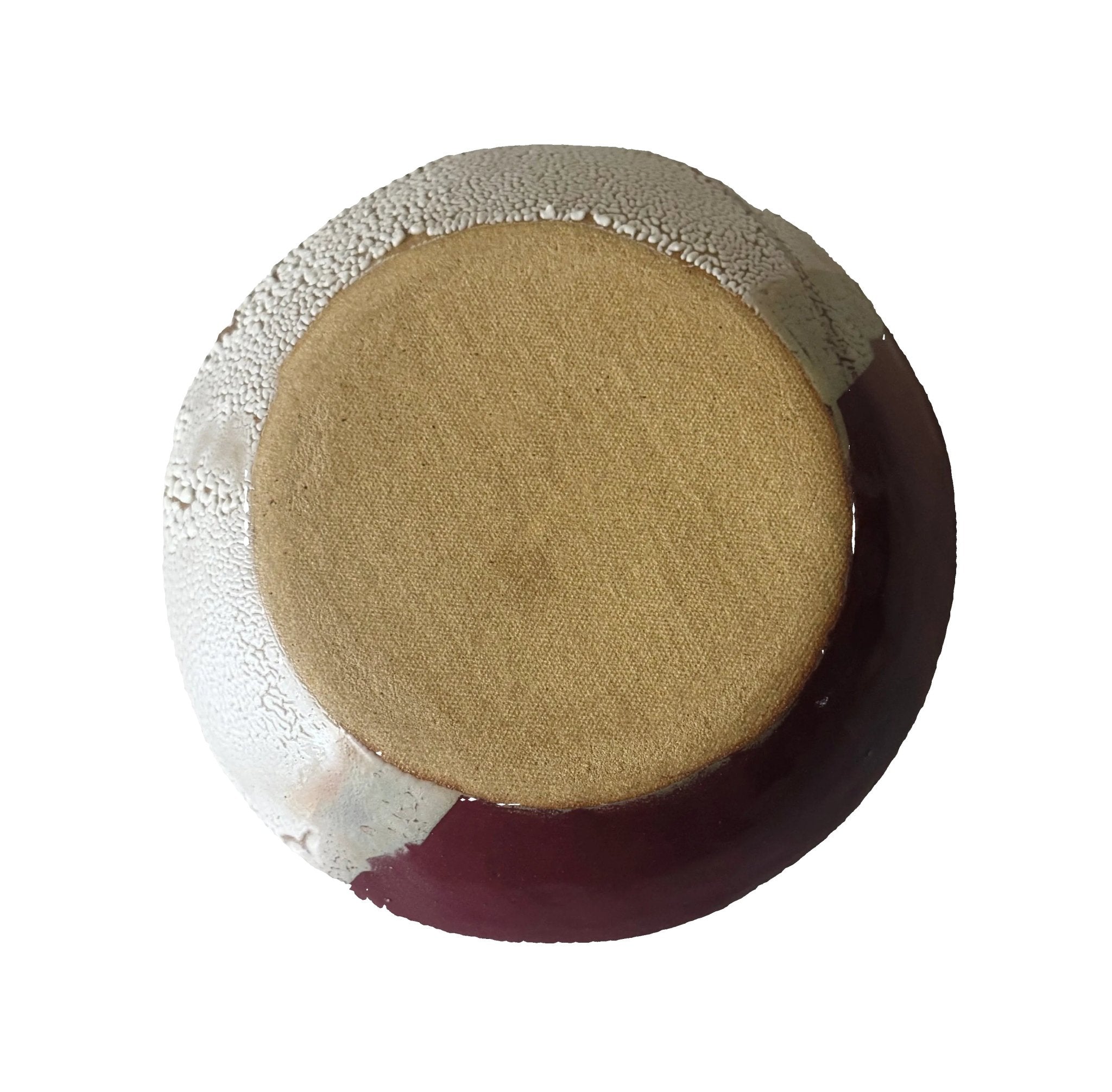 Forme II Bowl | Handmade Ceramic Decorative Bowl in Raspberry Crawl Color Block | 8" - Bordeaux Ceramics
