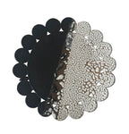 Bloom Plate | Handmade Ceramic Decorative Plate in Black White Crawl | 7.25"