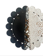 Bloom Plate | Handmade Ceramic Decorative Plate in Black White Crawl | 7.25"