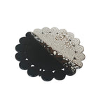 Bloom Plate | Handmade Ceramic Decorative Plate in Black White Crawl | 7.25"