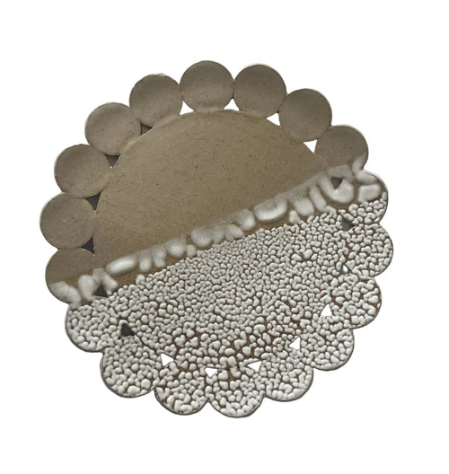 Bloom Plate | Handmade Ceramic Decorative Plate in Ivory White Crawl | 7.25" - Bordeaux Ceramics