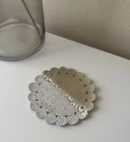 Bloom Plate | Handmade Ceramic Decorative Plate in Ivory White Crawl | 7.25"