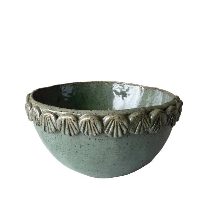 Mermaid Bowl | Handmade Ceramic Bowl in Seafoam Speckle | 6.5"