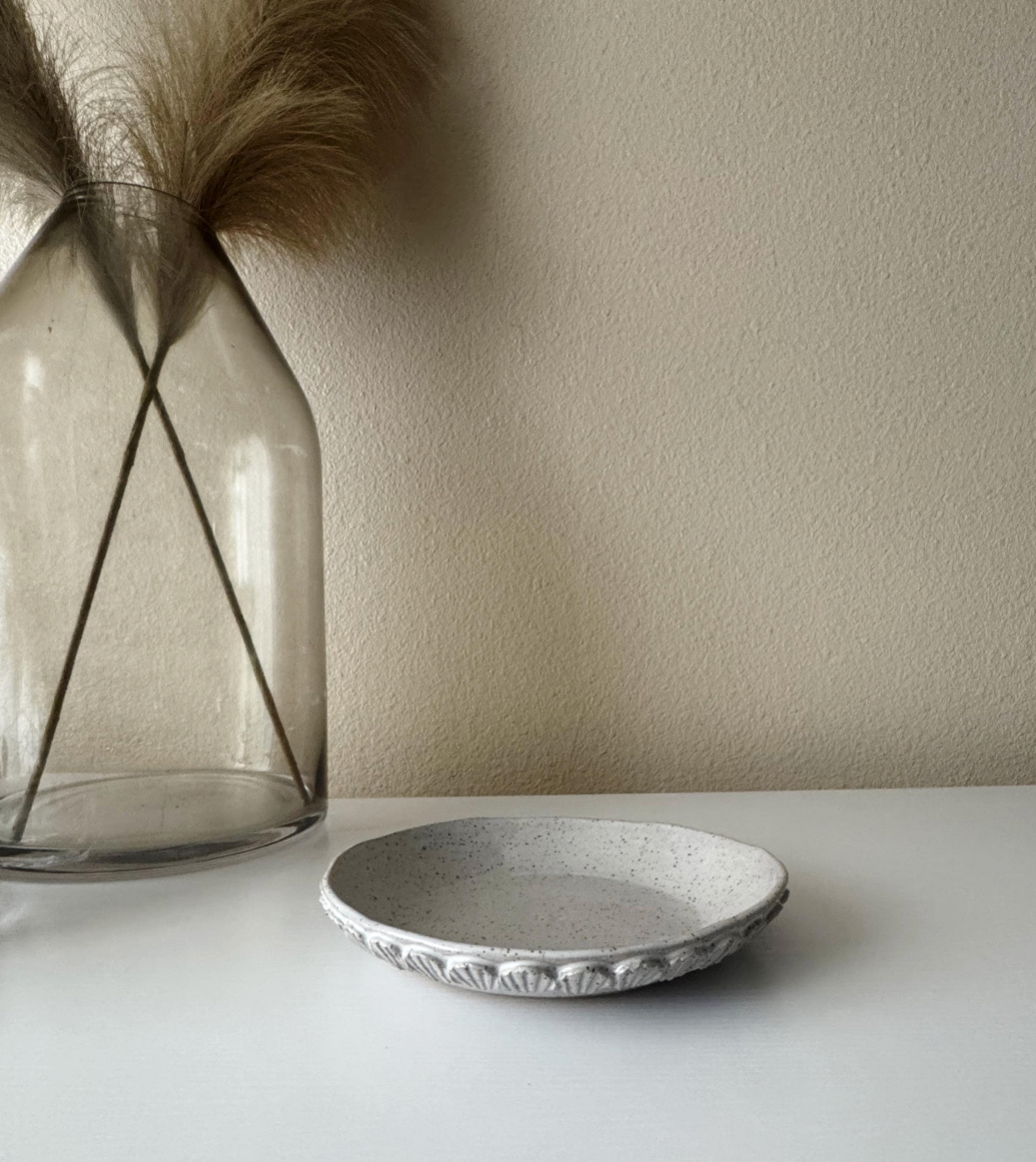 Mermaid Bowl | Handmade Ceramic Bowl in White Speckle | 7"
