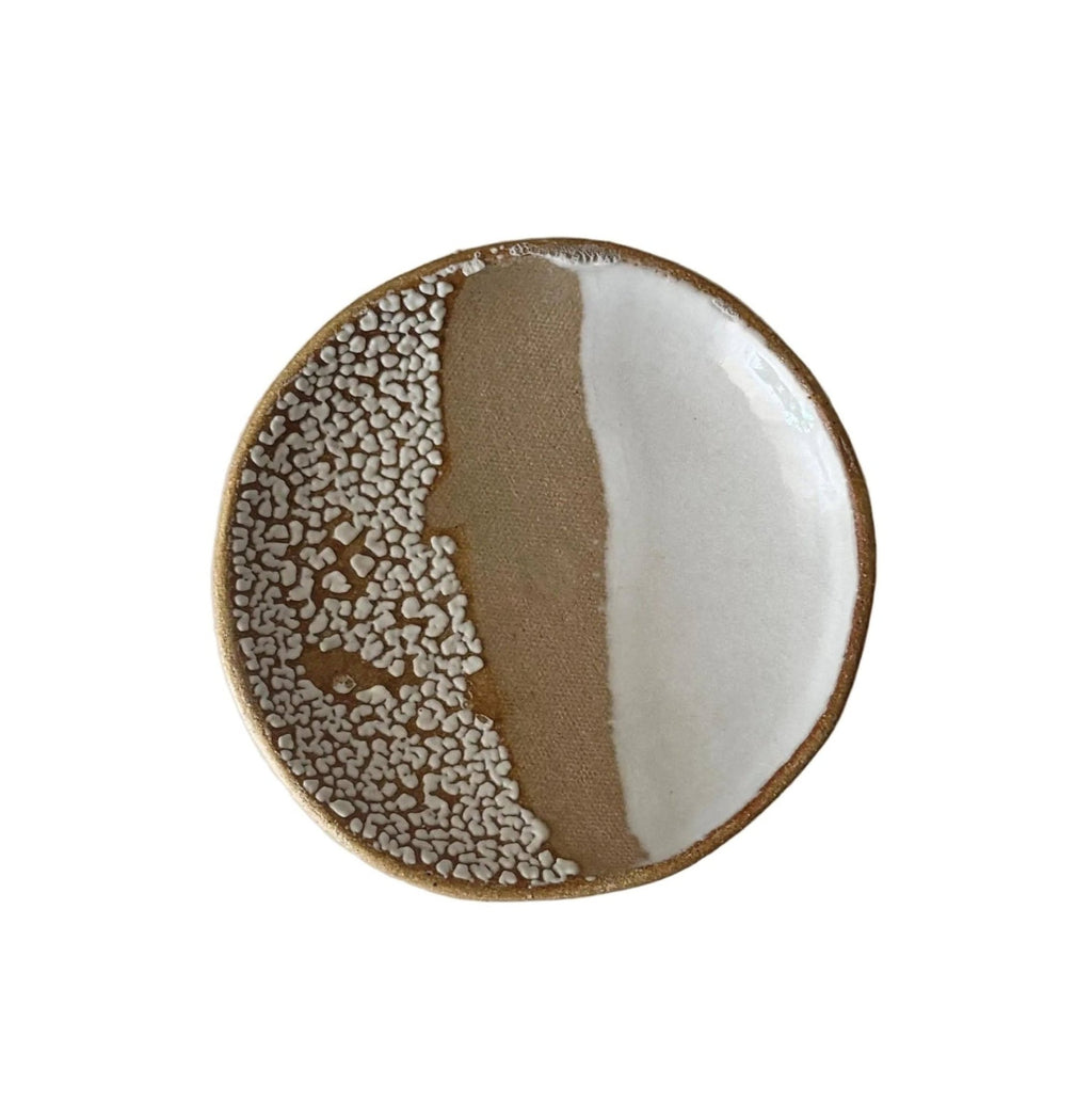 Afterglow Dish | Handmade Ceramic Decorative Dish in Glossy White Crawl | 5.25" - Bordeaux Ceramics