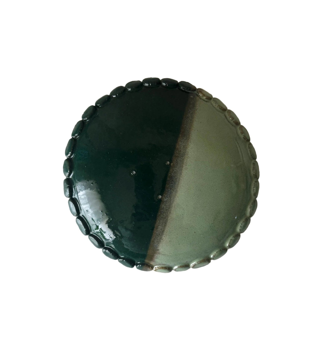 Echo Plate | Handmade Ceramic Plate in Seafoam Emerald Color Block | 5.5" - Bordeaux Ceramics