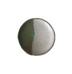 Handmade Ceramic Dish in Jade/Glossy White Color block 3.25"