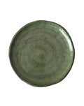 Handmade Ceramic Swirl Plate in Jade/Emerald 8"
