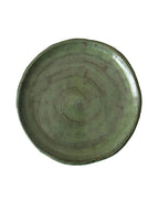 Handmade Ceramic Swirl Plate in Jade/Emerald 8"