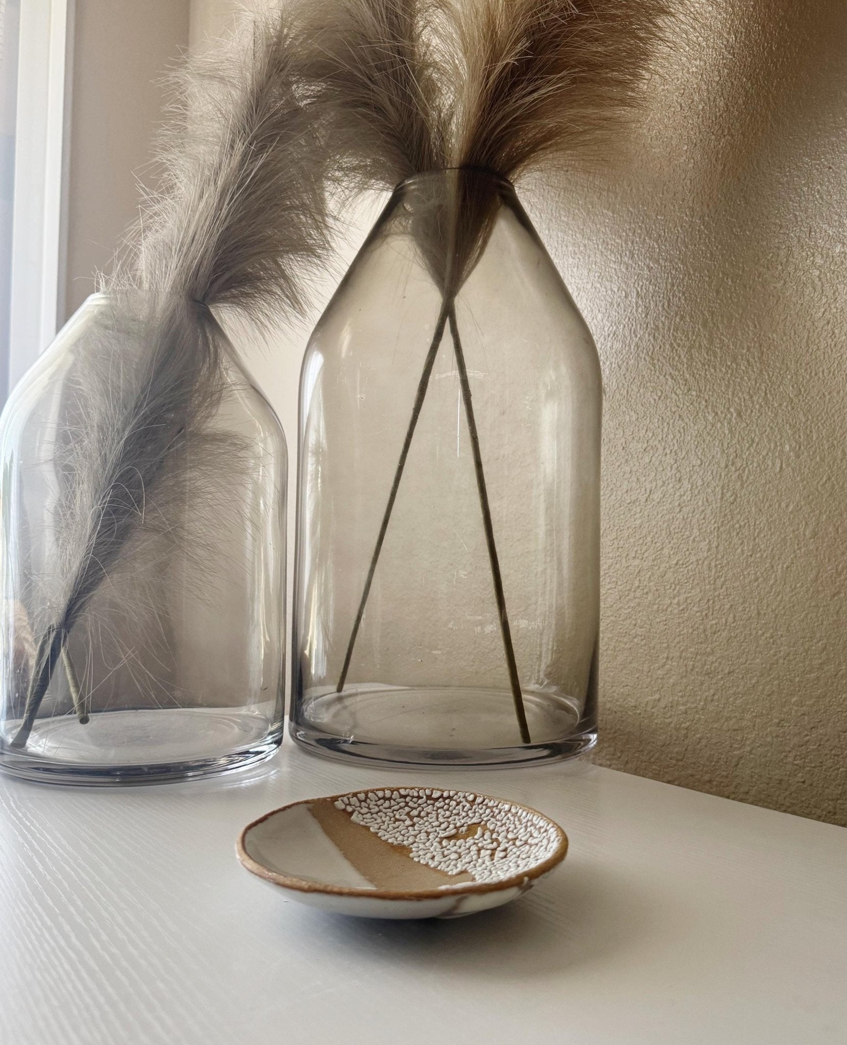 Afterglow Dish | Handmade Ceramic Decorative Dish in Glossy White Crawl | 5.25" - Bordeaux Ceramics