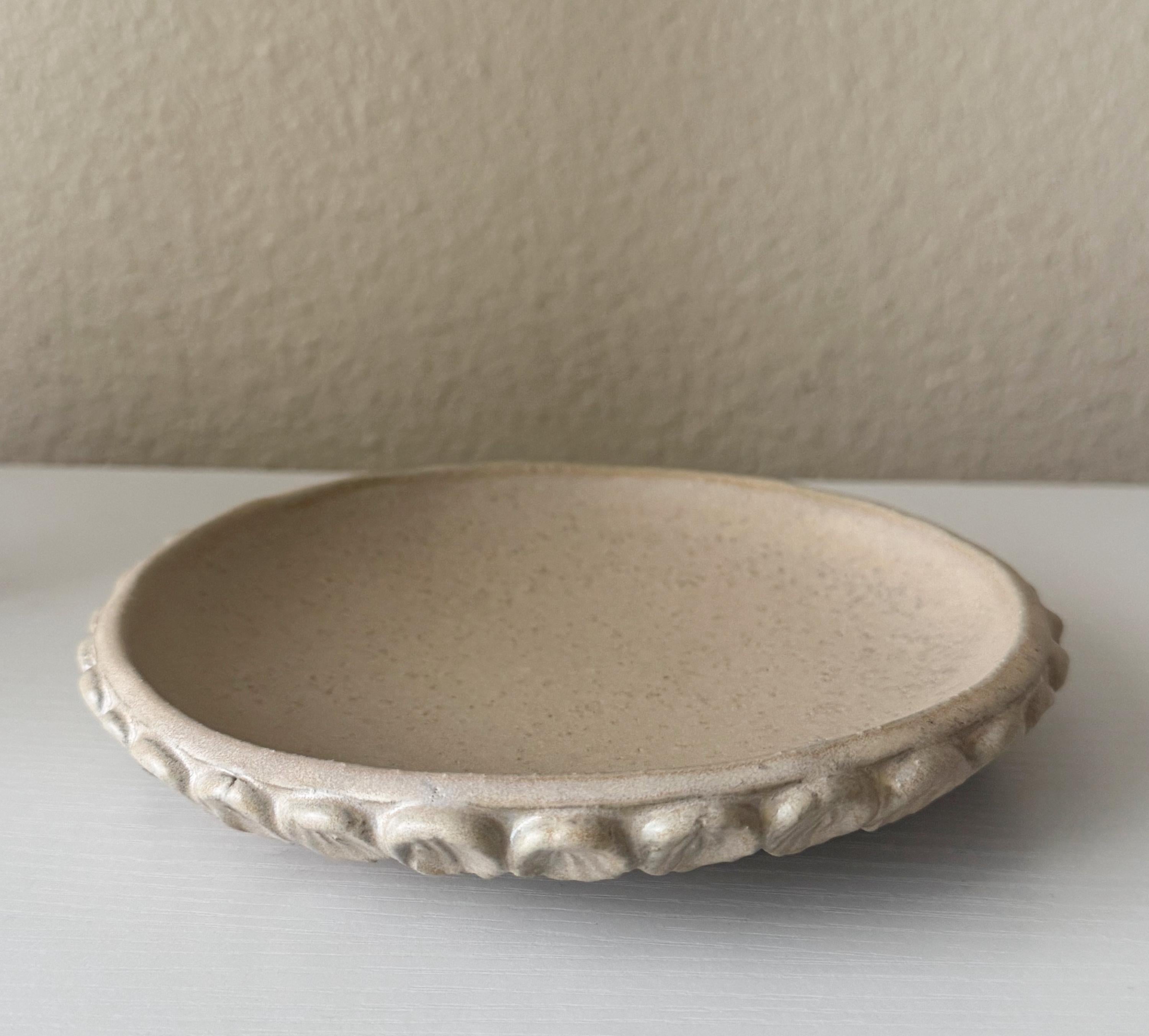 Handmade Ceramic Shells Plate in Matte Natural Speckle, Decorative Accents, 6.5"
