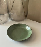 Handmade Ceramic Pasta Bowl in Jade Speckle Glaze, 8"