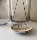 Afterglow Dish | Handmade Ceramic Decorative Dish in Glossy White Crawl | 5.25" - Bordeaux Ceramics