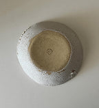 Handmade Ceramic Decorative Bowl, White Crawl Glaze, 7.5"