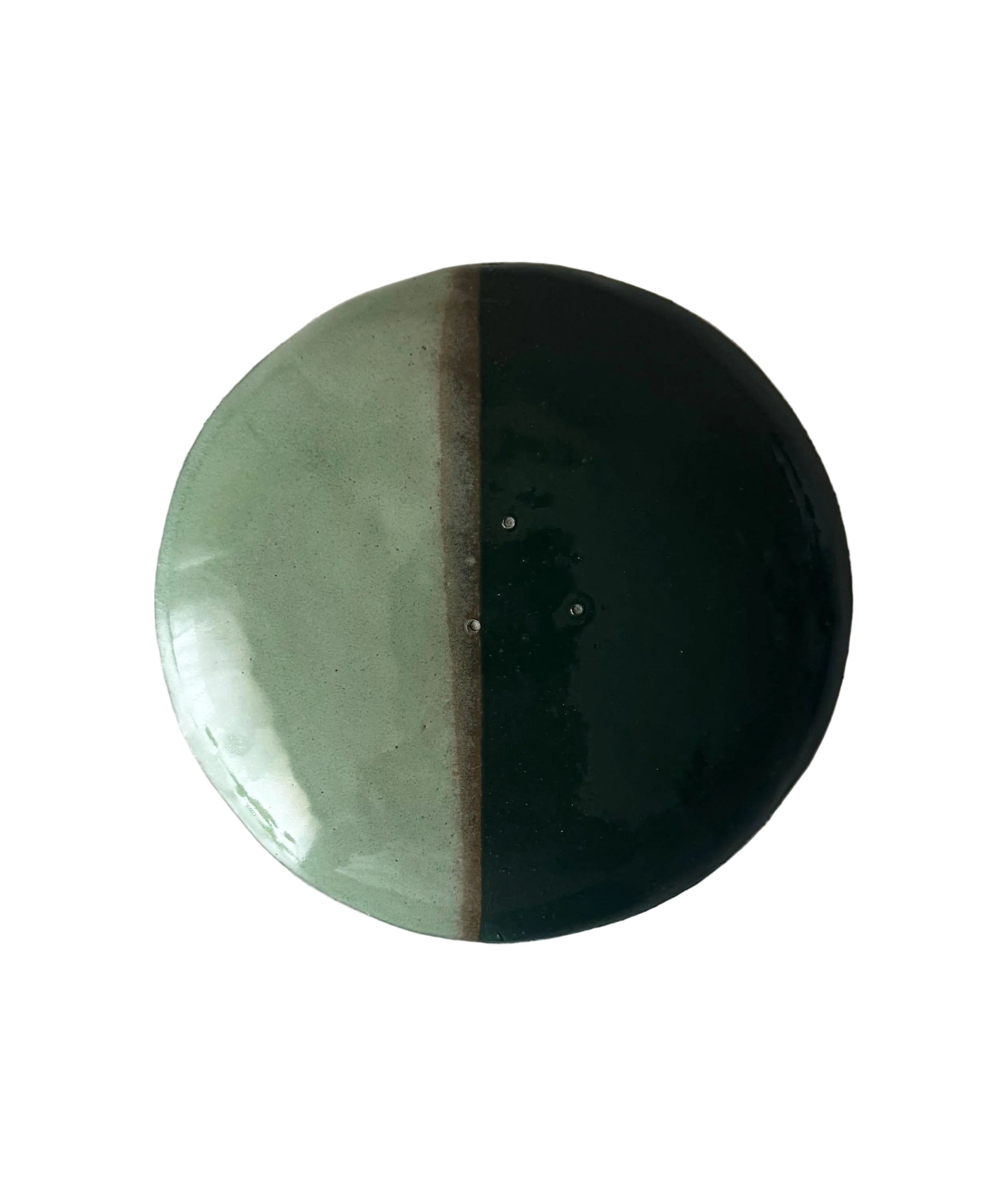 Duo Plate | Handmade Ceramic Plate in Emerald Jade | 6.75"