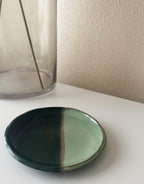 Duo Plate | Handmade Ceramic Plate in Emerald Jade | 6.75"