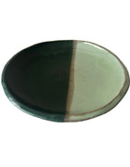 Duo Plate | Handmade Ceramic Plate in Emerald Jade | 6.75"