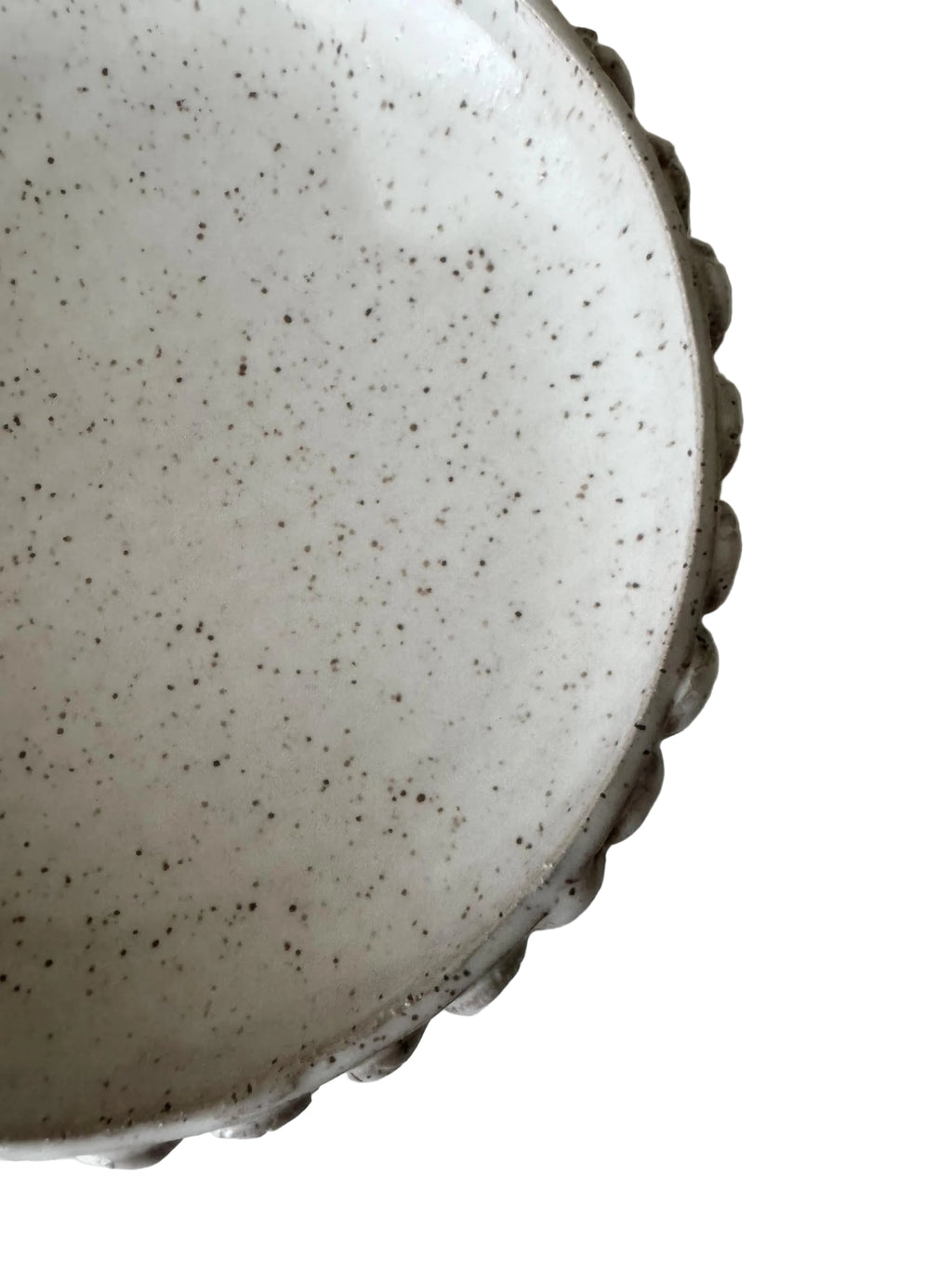 Pearl Plate | Handmade Ceramic Plate in Glossy White Speckle| 6.5"