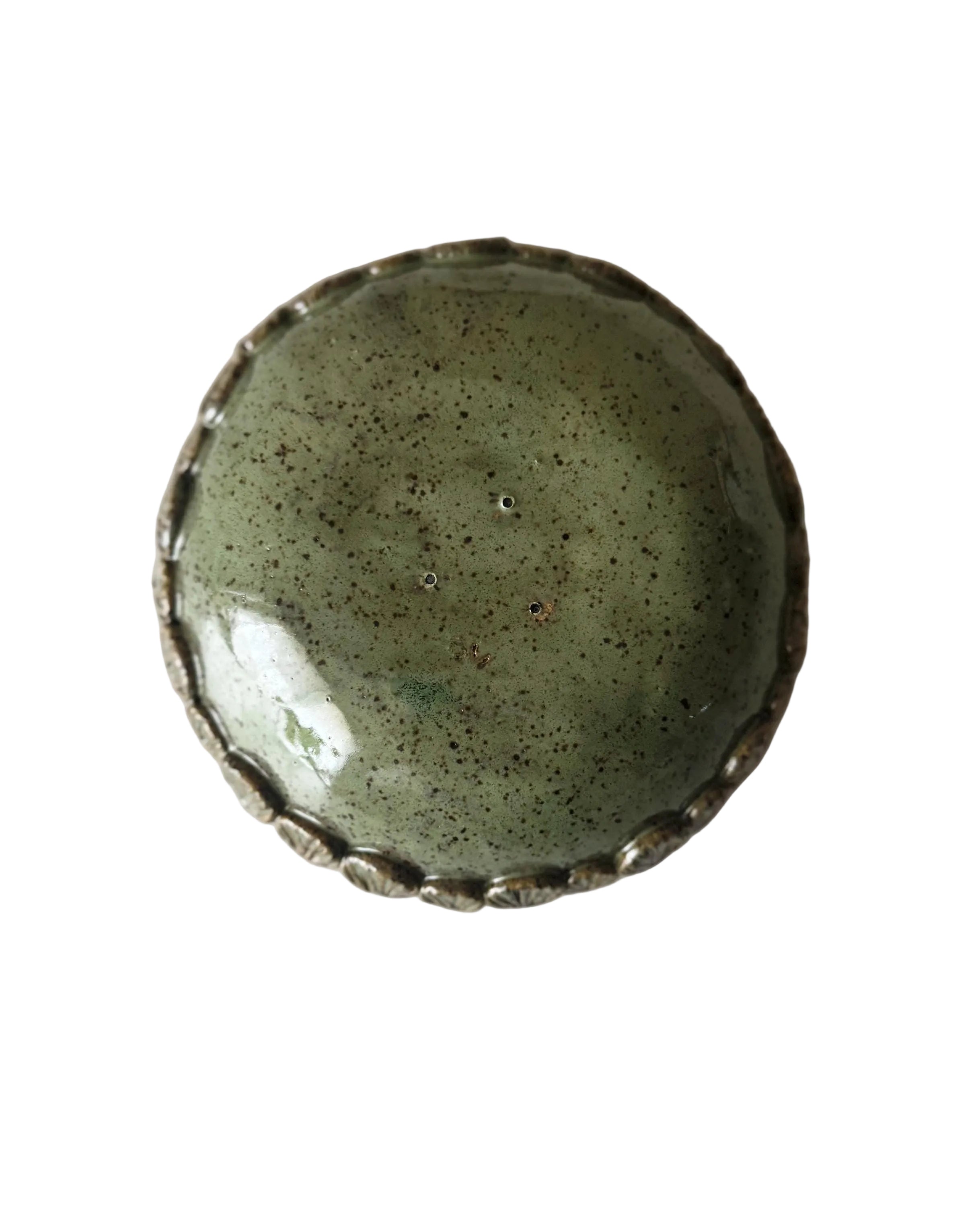 Mermaid Bowl | Handmade Ceramic Bowl in Moss Speckle | 6.25"