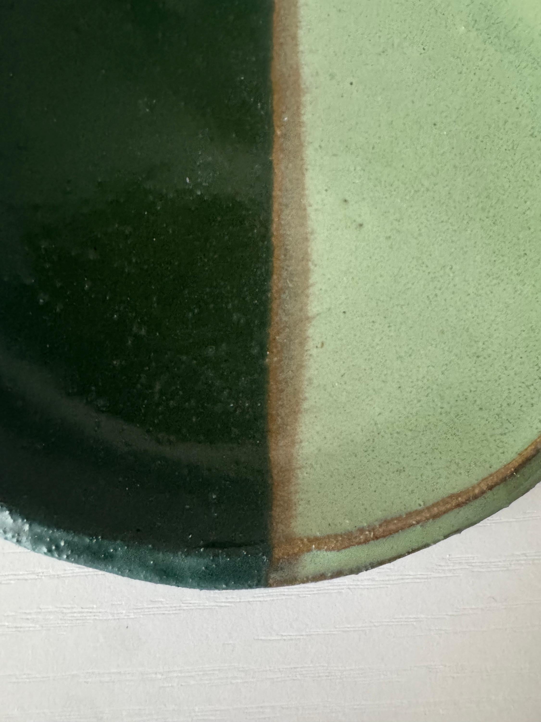 Duo Plate | Handmade Ceramic Plate in Emerald Jade | 6.75"