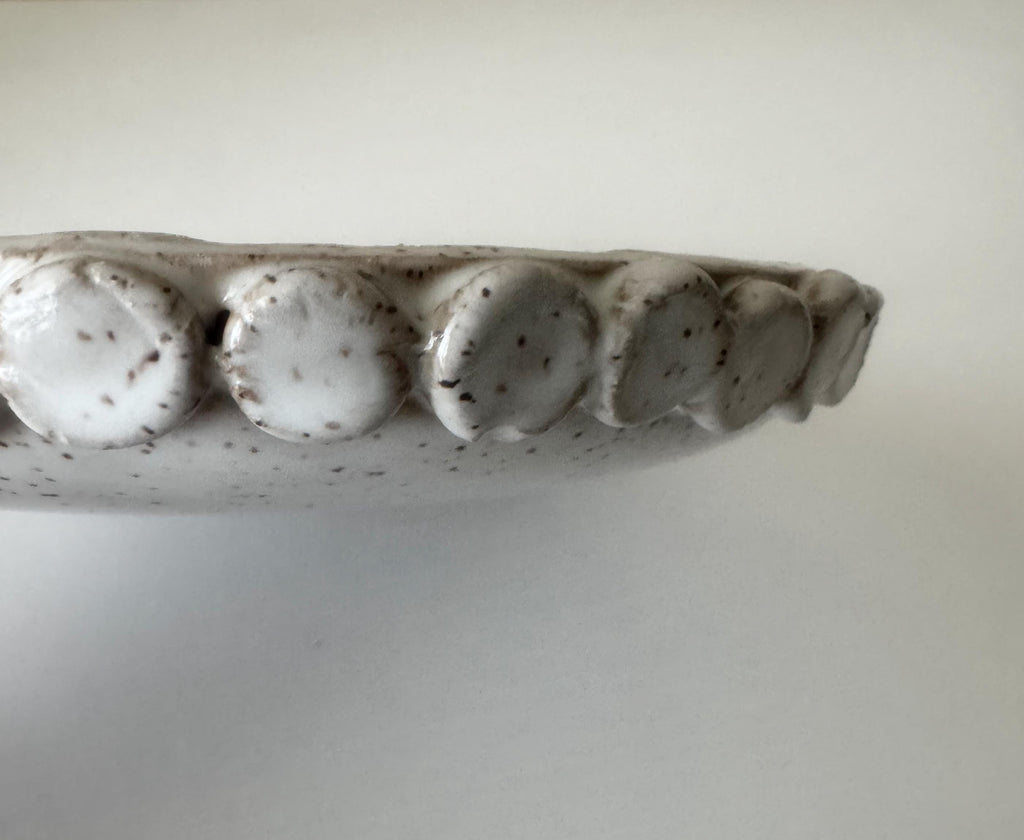 Pearl Plate | Handmade Ceramic Plate in Glossy White Speckle| 6.5"
