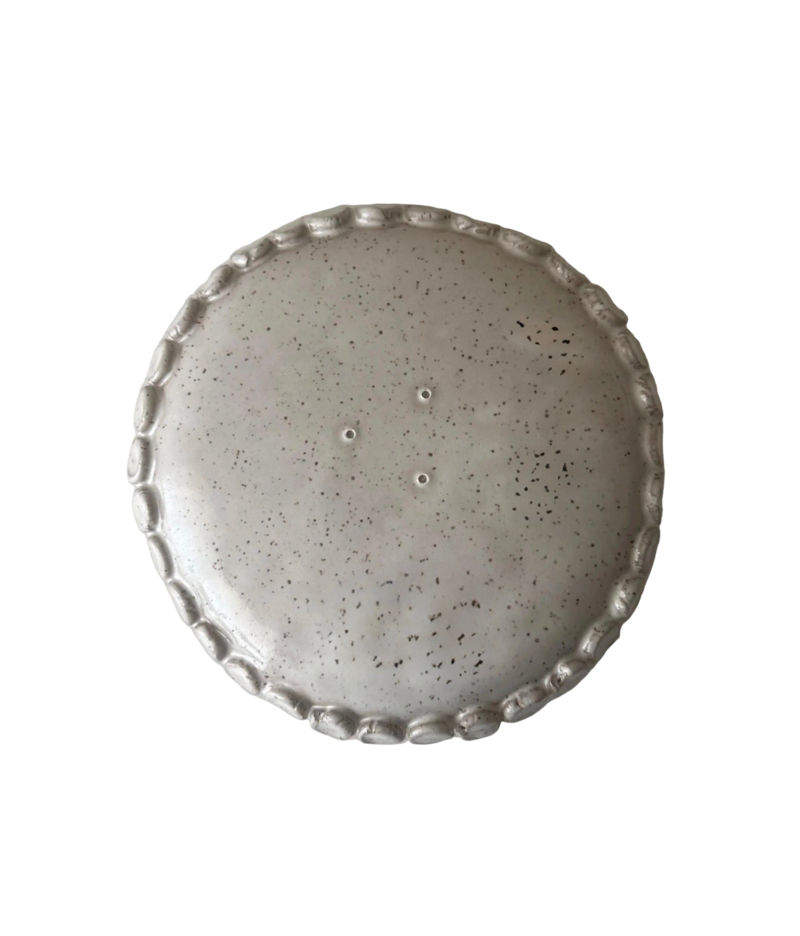 Pearl Plate | Handmade Ceramic Plate in Glossy White Speckle| 6.5"